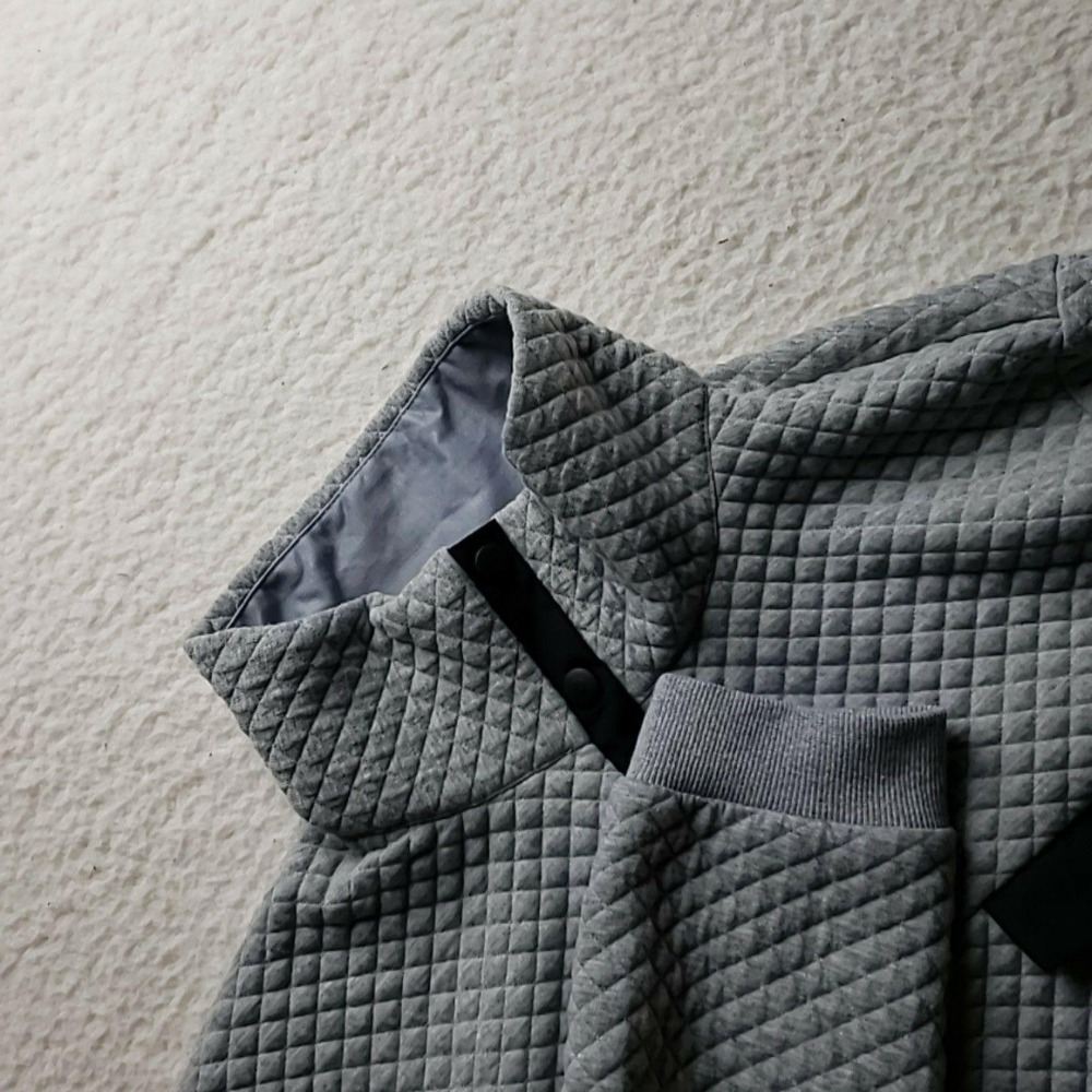 BTFBM Shirt Womens XL Gray Mock Neck Long Sleeve Quilted Snap Pullover Top